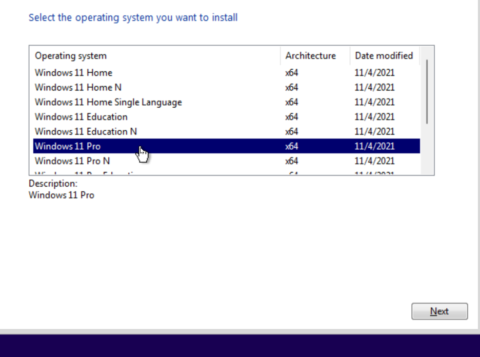 Select OS Edition