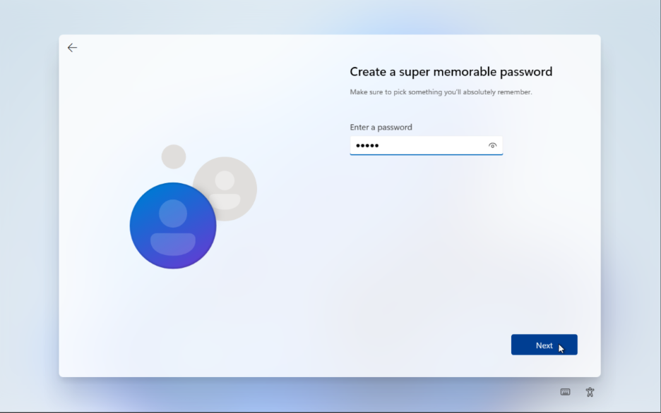 Creating user password