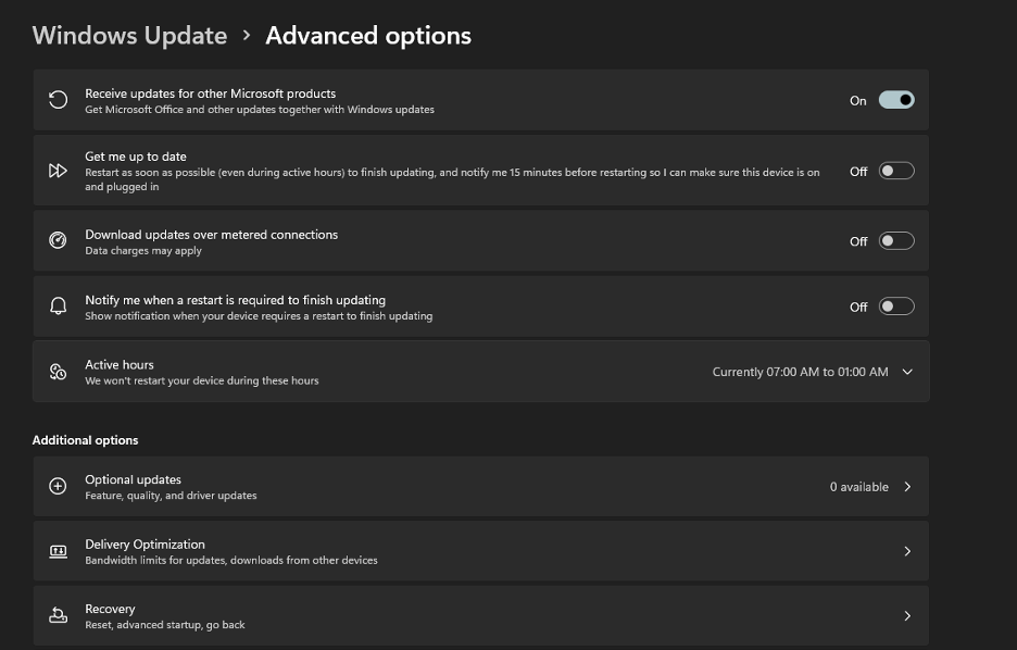 Enabling updates for Microsoft products